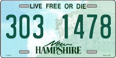 NH license plate 3031478