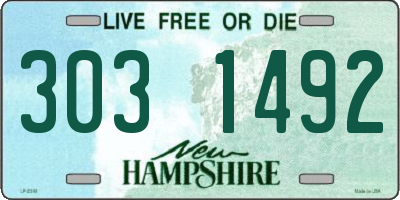 NH license plate 3031492