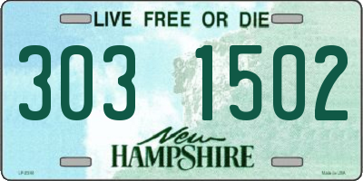 NH license plate 3031502