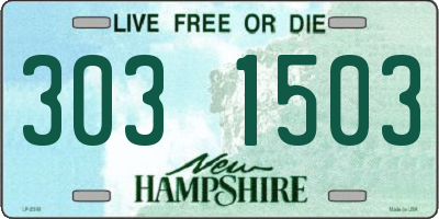 NH license plate 3031503