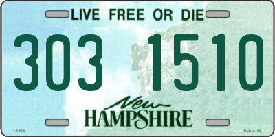 NH license plate 3031510