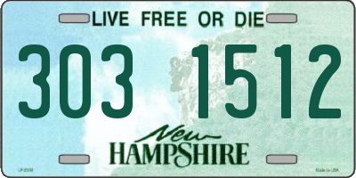NH license plate 3031512