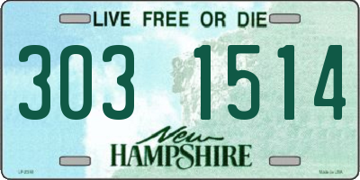 NH license plate 3031514