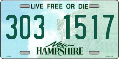 NH license plate 3031517