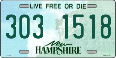 NH license plate 3031518