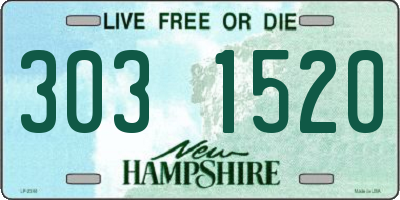 NH license plate 3031520