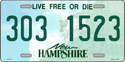 NH license plate 3031523