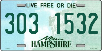 NH license plate 3031532
