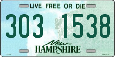 NH license plate 3031538