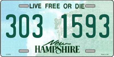 NH license plate 3031593
