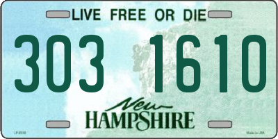 NH license plate 3031610