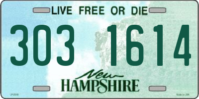 NH license plate 3031614