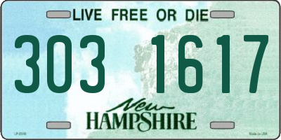 NH license plate 3031617