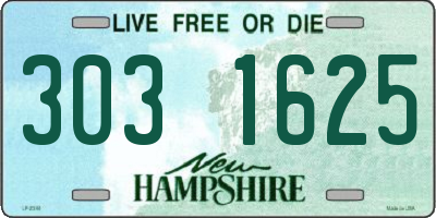 NH license plate 3031625