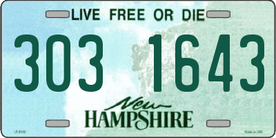 NH license plate 3031643