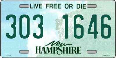 NH license plate 3031646
