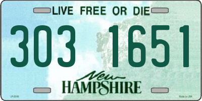 NH license plate 3031651