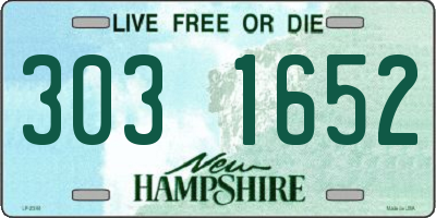 NH license plate 3031652