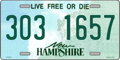 NH license plate 3031657
