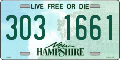 NH license plate 3031661