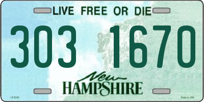 NH license plate 3031670