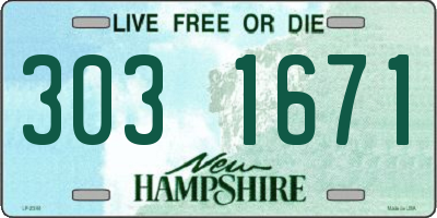 NH license plate 3031671