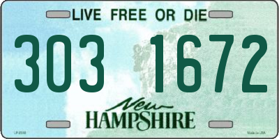 NH license plate 3031672