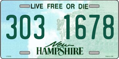 NH license plate 3031678