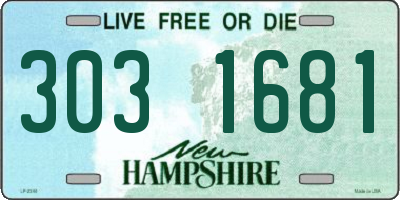 NH license plate 3031681