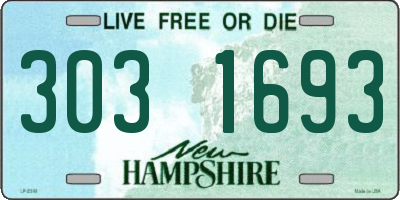 NH license plate 3031693