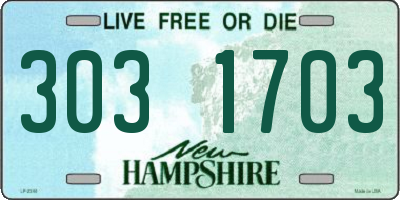 NH license plate 3031703