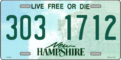 NH license plate 3031712
