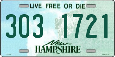 NH license plate 3031721