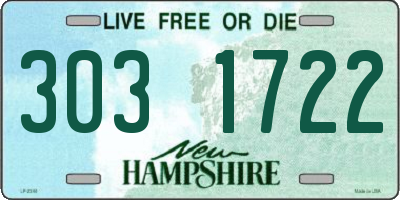 NH license plate 3031722