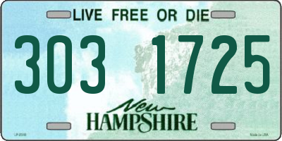 NH license plate 3031725