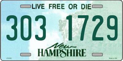 NH license plate 3031729