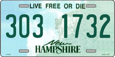 NH license plate 3031732