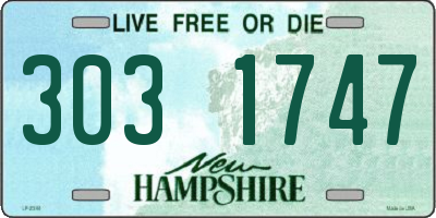 NH license plate 3031747