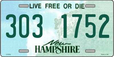 NH license plate 3031752