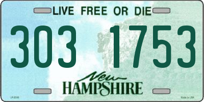 NH license plate 3031753