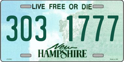 NH license plate 3031777