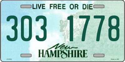 NH license plate 3031778