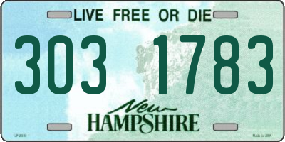 NH license plate 3031783