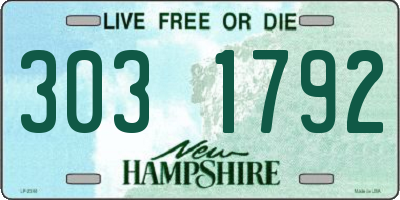 NH license plate 3031792