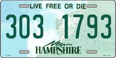 NH license plate 3031793