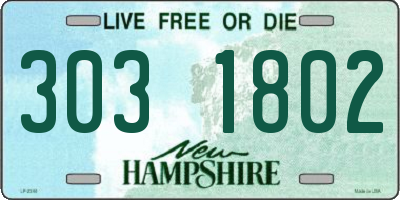 NH license plate 3031802