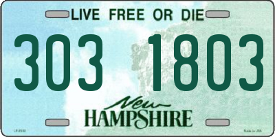 NH license plate 3031803
