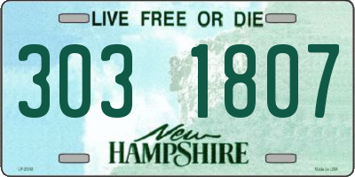 NH license plate 3031807