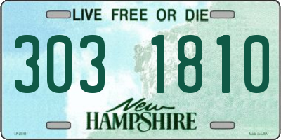 NH license plate 3031810