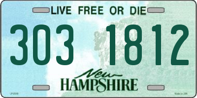 NH license plate 3031812